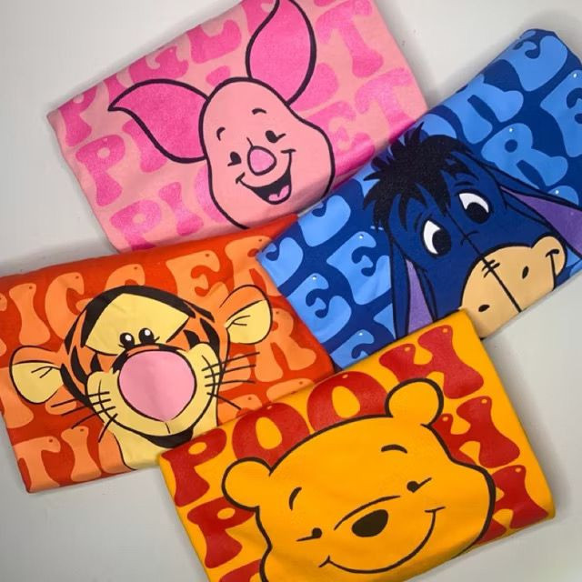 Camiseta Unissex Ursinho Pooh Blusinha  Tigrão, Pooh, Bisonho, Leitão 100% Algodão