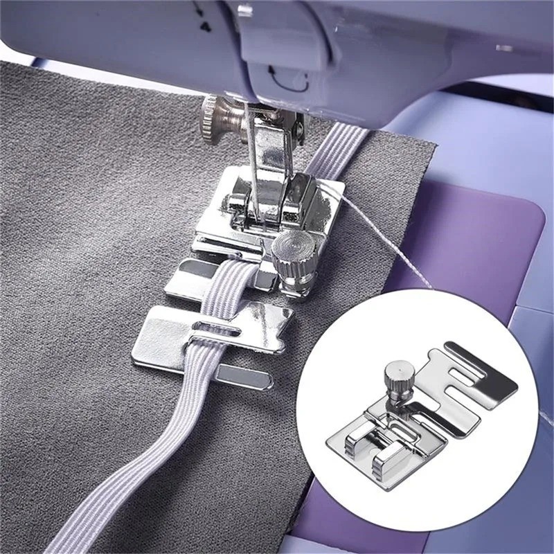 Pé Calcador Sapata Para Pregar Elástico P/ Máquina Doméstica Costura Patchwork elgin singer brother