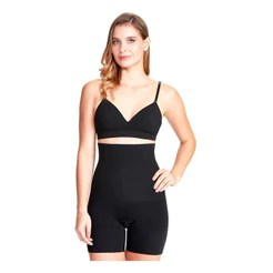 Shorts Modelador Abdominal Invisível Com Barbatana Cintura Alta Up Bumbum Reduz Medidas Plié