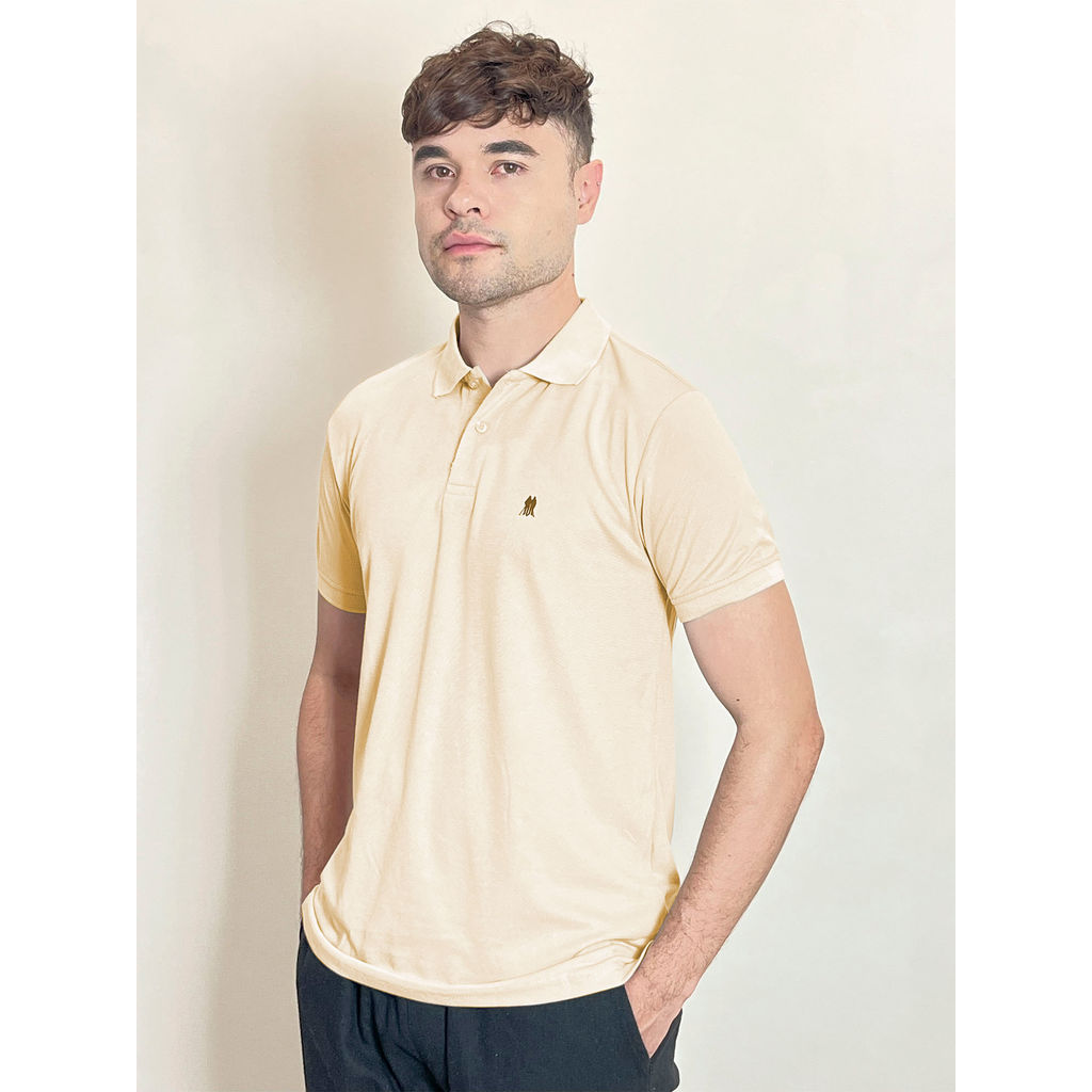 Polo Masculina Piquet Básica Com Botões Polo Wear Bege Claro em Oferta na Shopee