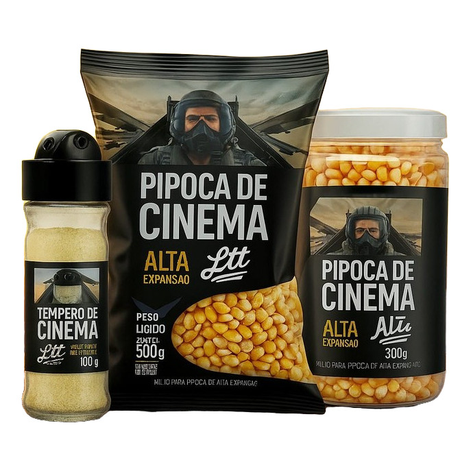 1kg Milho De Pipoca Premium + 1 tempero Para Pipoca + 1 Pote Alta Expansão