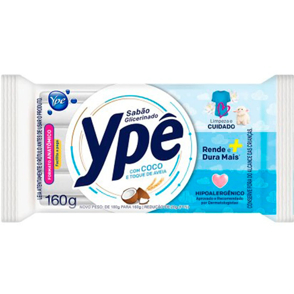 Sabão em Barra Ype Glicerinado Coco 160g