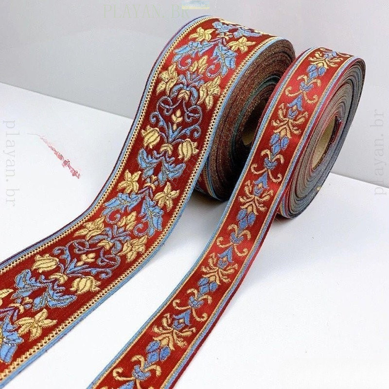 GUOJH Fita Bordada Acessórios De Costura Em Estilo Miao Saia Vintage Algemas De Vestuário Colarinho Casa De Bricolagem — imagem 2 de 2