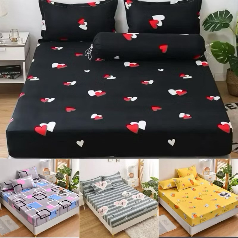 Jogo Lençol Casal Queen Solteiro kit 3 Peças Com Elastico Estampado Linha premium em Oferta na Shopee