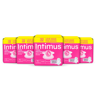 Kit 5 - Absorvente Intimus Toda Protegida Dia Suave Com abas - 32 un em Oferta na Shopee