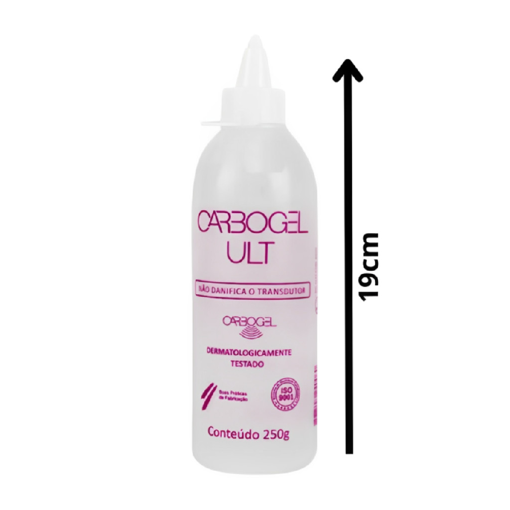 Frasco Gel Condutor Ph Neutro Para Exames Clinicos Ultrassom Dopplers Ecg Ult Bag 250g