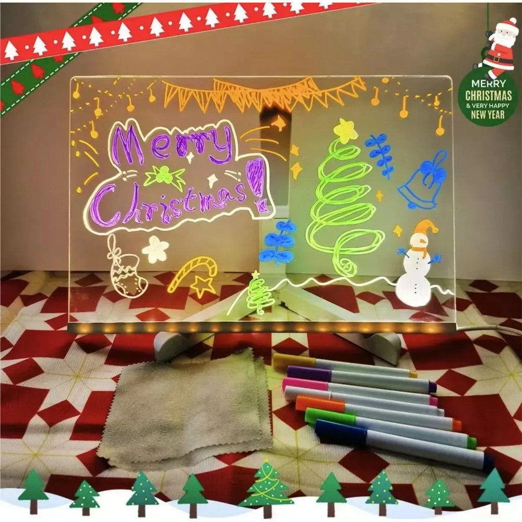Prancha De Desenho Infantil Led Acrílica Magic Board Novo DIY Brilhante Crianças Para Presente