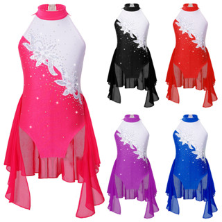 inhzoy Crianças Meninas Elegante Preguiça Sem Mangas Gola Costas Brilhante Strass Lantejoulas Floral Decorado Chiffon Ve em Oferta na Shopee
