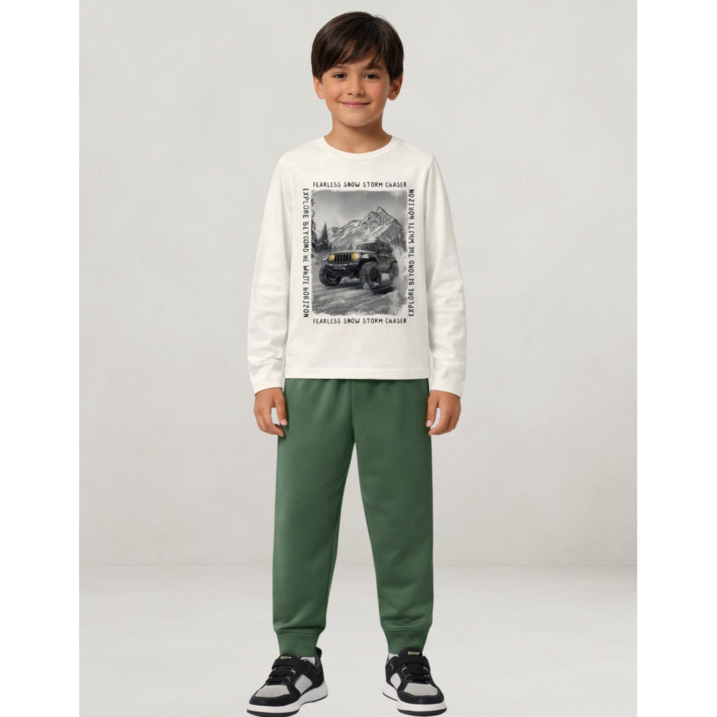 Conjunto Inverno Kyly Pré-Adolecentes Menino Blusa e Calça Moletom Peluciado Confortável 1001618
