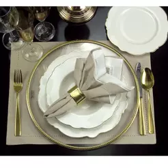 Aparelho de Jantar 42 Peças Wolff Maldivas Fio de Ouro