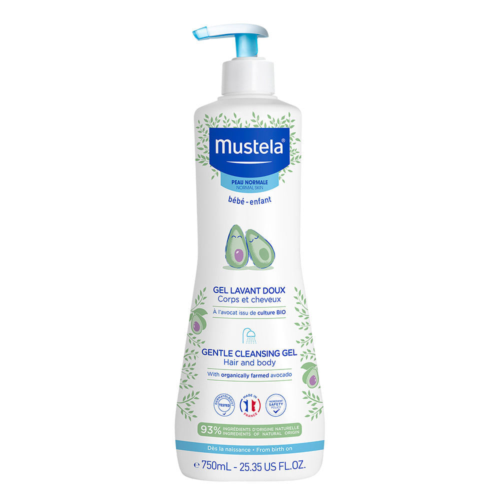 Mustela Gel Lavante Suave com Abacate Orgânico Bebê 750ml em Oferta na Shopee
