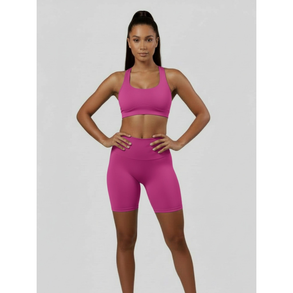 Conjunto Bermuda Short Top Blackout Zero Transparencia Treino Academia Casual