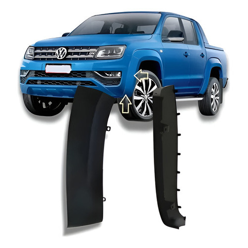 1 Moldura Alargador Parachoque Amarok V6 2017 A 2024 Esquerd