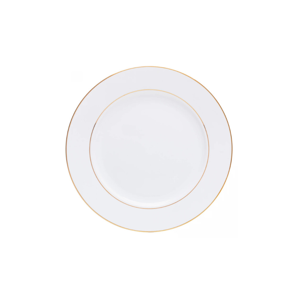 Conjunto De 6 Pratos Rasos De Porcelana Com Fio De Ouro Mônaco Branco - Wolff Original — imagem 2 de 2