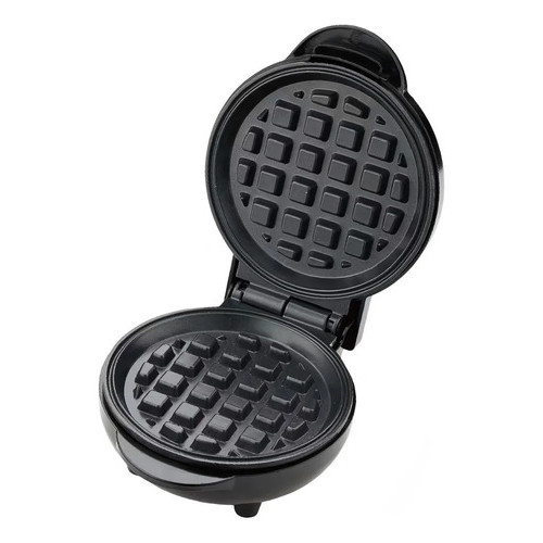 Mini Máquina De Fazer Waffle Panqueca Elétrica 600w Preto  110v ou 220v em Oferta na Shopee