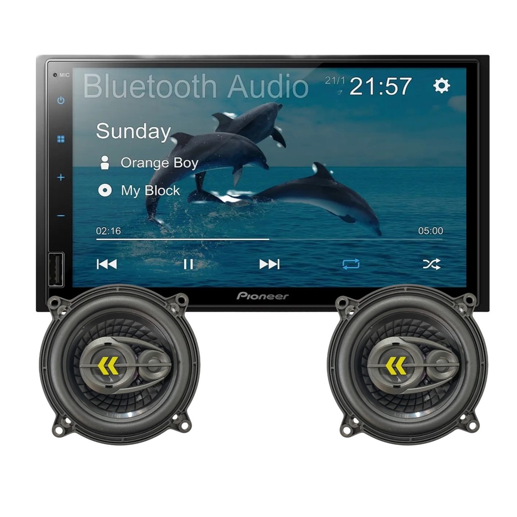 Multimidia Pioneer Golfinho Dmh - 145BR C/ Par Alto Falante Bravox Revo5 140W