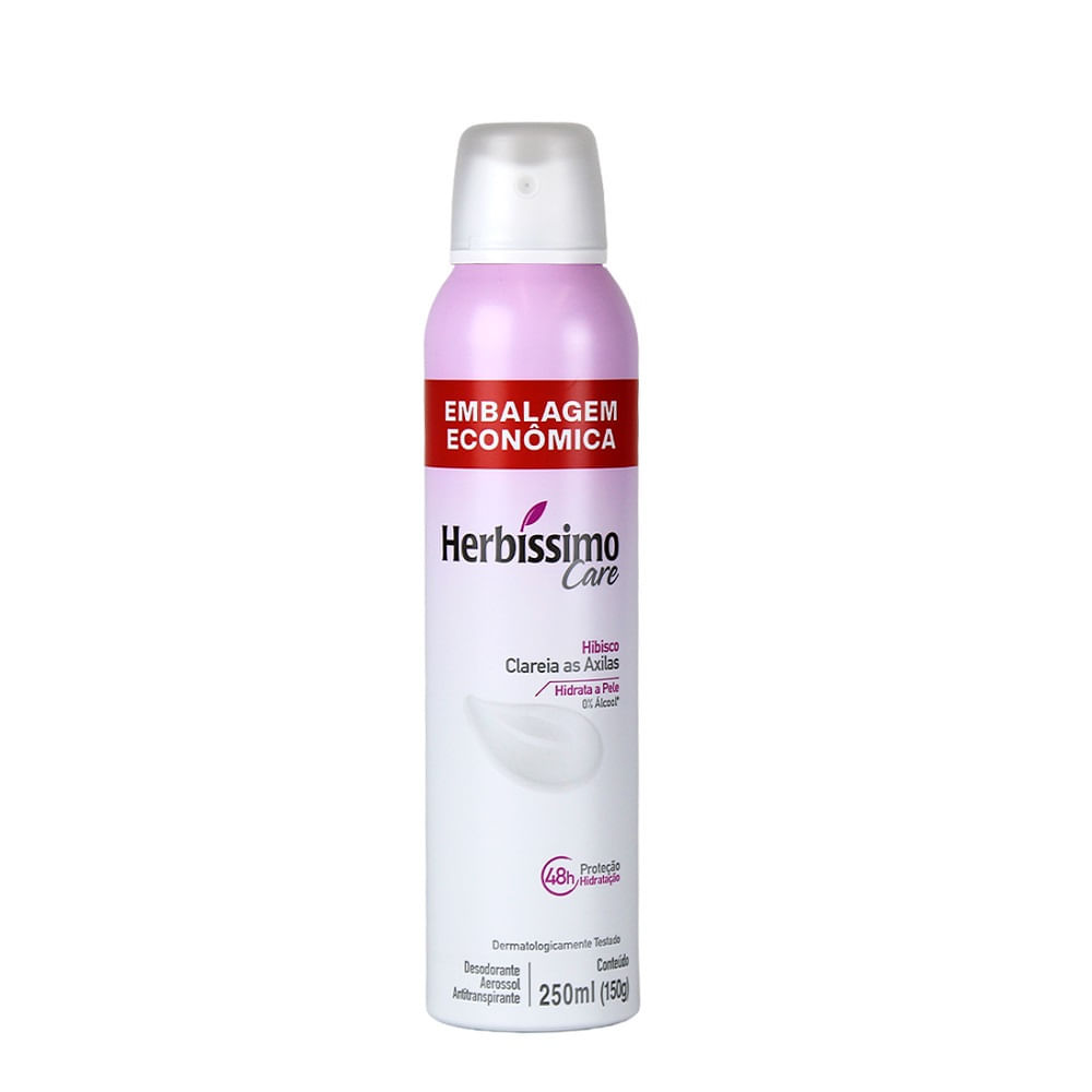 Desodorante Antitranspirante Aerosol Herbíssimo Care Hibisco 250ml em Oferta na Shopee