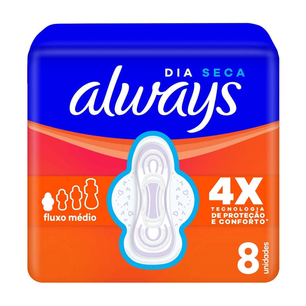 Absorvente Always Seca Tamanho P com Abas 8 Unidades em Oferta na Shopee