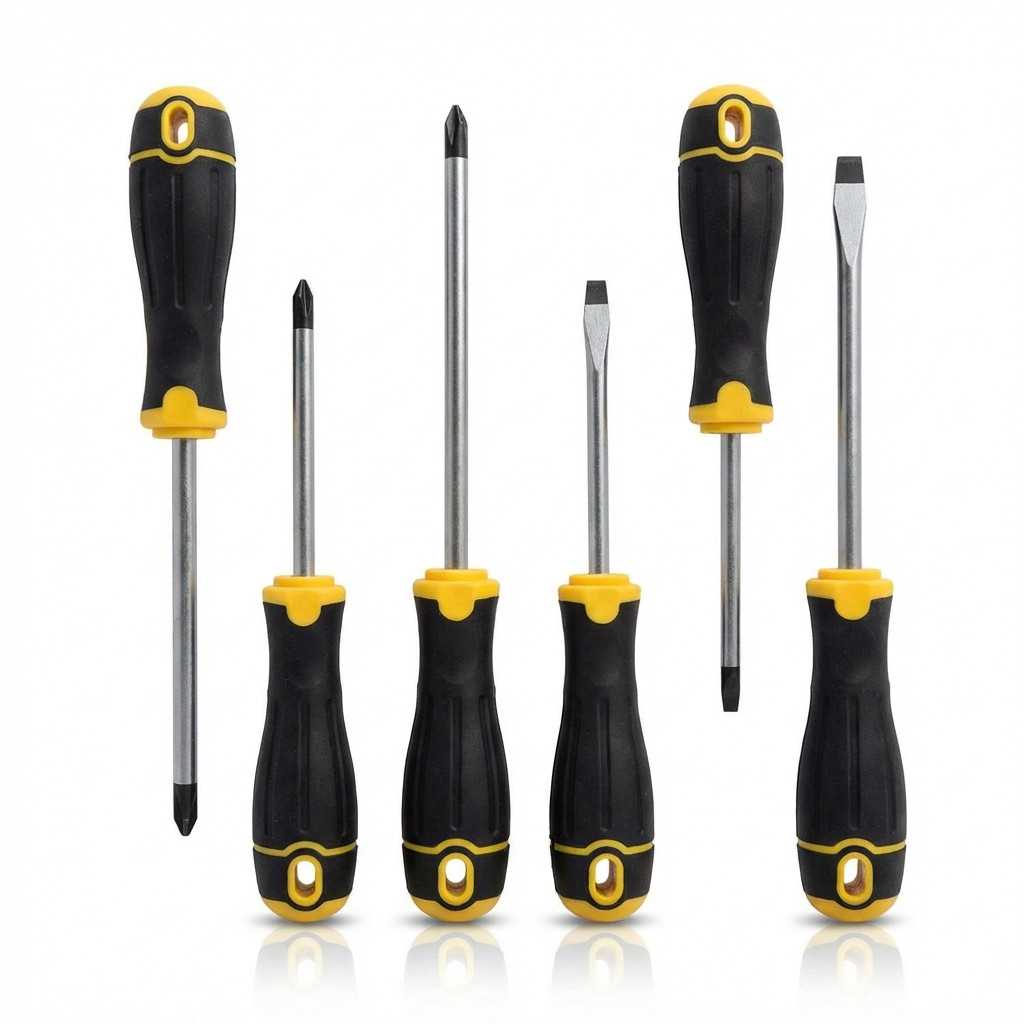 Kit de Ferramentas Chave de Fenda Manual 6 Peças para Manutenção Residencial Wassay para Ajustes Rápidos e Organização