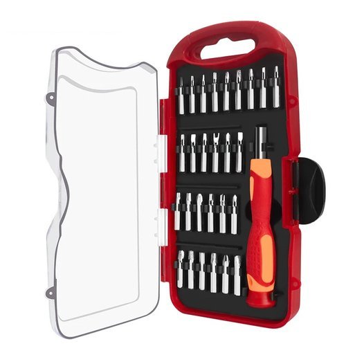 Jogo Chave Com Ponteiras Kit 28 Peças Organizador Estojo Ferramenta Profissional Manutenção