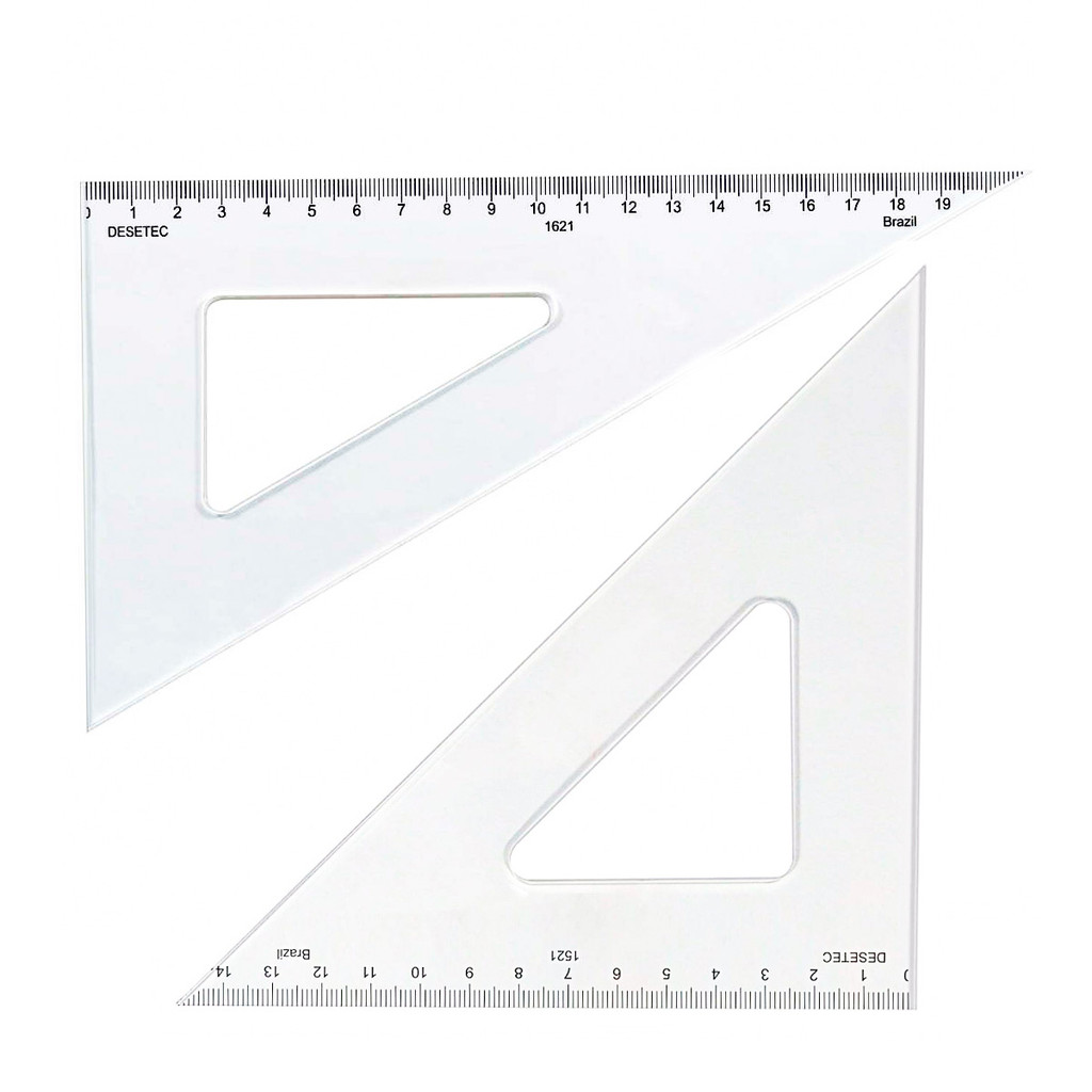 Kit Para Desenho Técnico Trident 2 Esquadro Escalimetro Transferidor Lapiseira c/10 peças