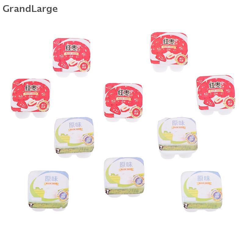 [GrandLarge] 10 Peças/Conjunto 1 : 12 Casa De Bonecas Simulação Em Miniatura Mini Resina Iogurte Acessórios Brinquedos B