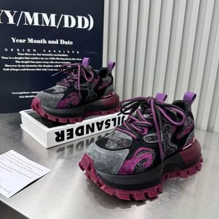 Sapatos de couro macio de sola grossa aumentando papai chama cor combinando Forrest Gump sapatos femininos 2025 inverno 