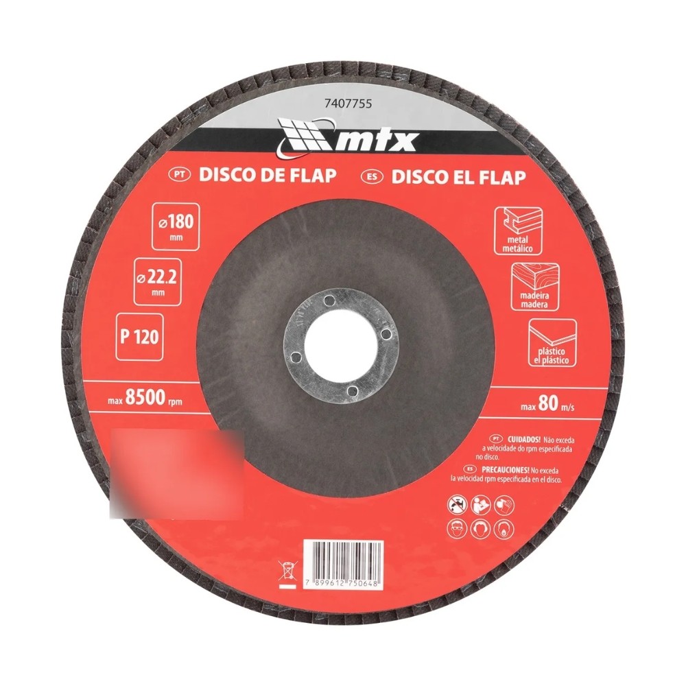 Disco Flap Grão 120 180 x 22,2MM 1 Peça MTX
