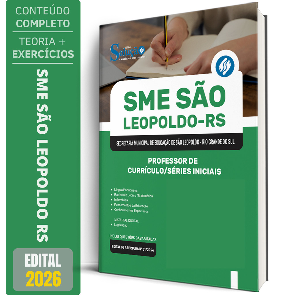 Apostila SME São Leopoldo RS 2026 - Professor de Currículo / Séries Iniciais