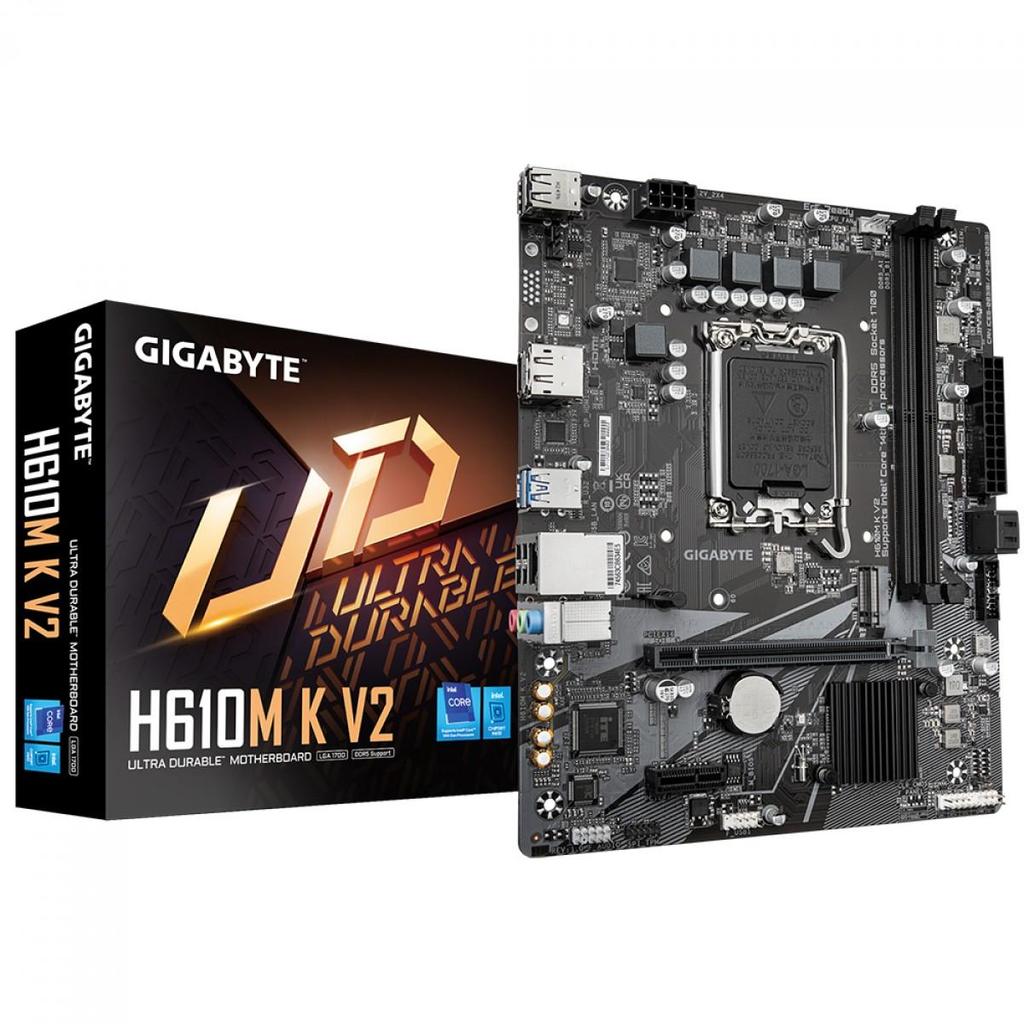 Placa Mãe Gigabyte H610M K V2, Chipset H610, Intel LGA 1700, M-ATX, DDR5 (Terabyte Oficial)