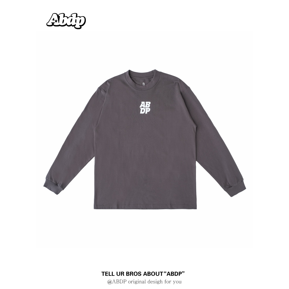 ABDP camiseta de manga comprida masculina feminina primavera outono camisa de fundo larga rosca algodão solto esportes t