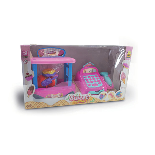 Kit Caixa Registradora Digital Infantil Luzes Sons Diversao Educativo Loja Fantasia Sorveteira Brinquedo Crianca