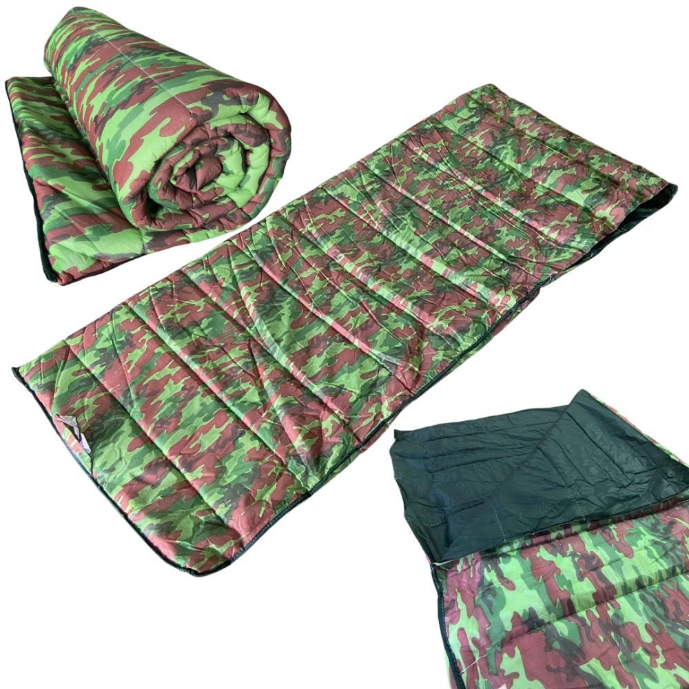 Kit 3 Colchonetes Saco de Dormir Solteiro Camping Camuflado Trilha Aventura