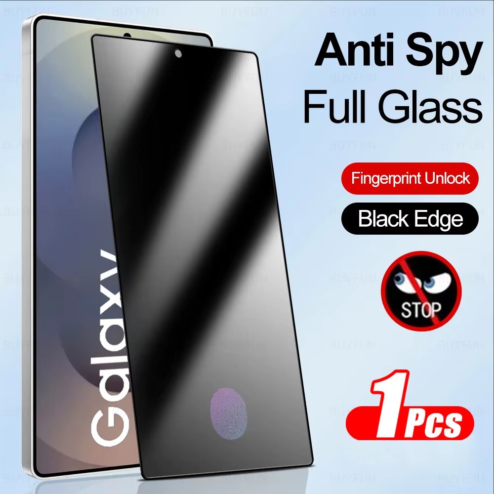 [Anti Spy Pode Impressão Digital SAMSUNG S21/S21 PLUS/S22 S23 S24 ULTRA/S25 EDGE S26] Vidro Temperado Privacidade Escuro