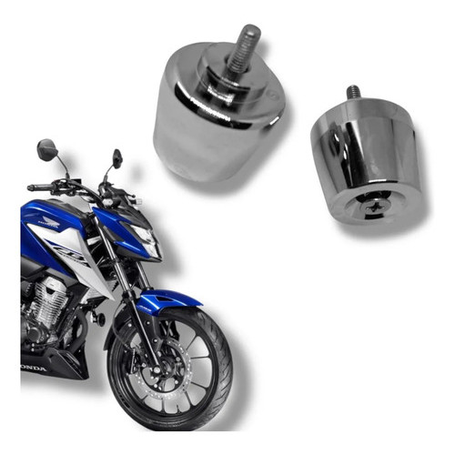Par Manopla E Pesinho Honda Cb 300f Twister 2025 2026 Prateado