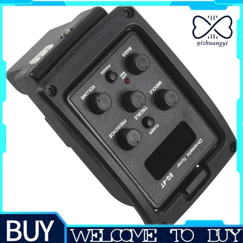 EQ-4T 4 Band Pickup Pré-Amplificador Com Afinador Para Guitarra Acústica Sintonizador LCD E Controle De Volume De Elétri