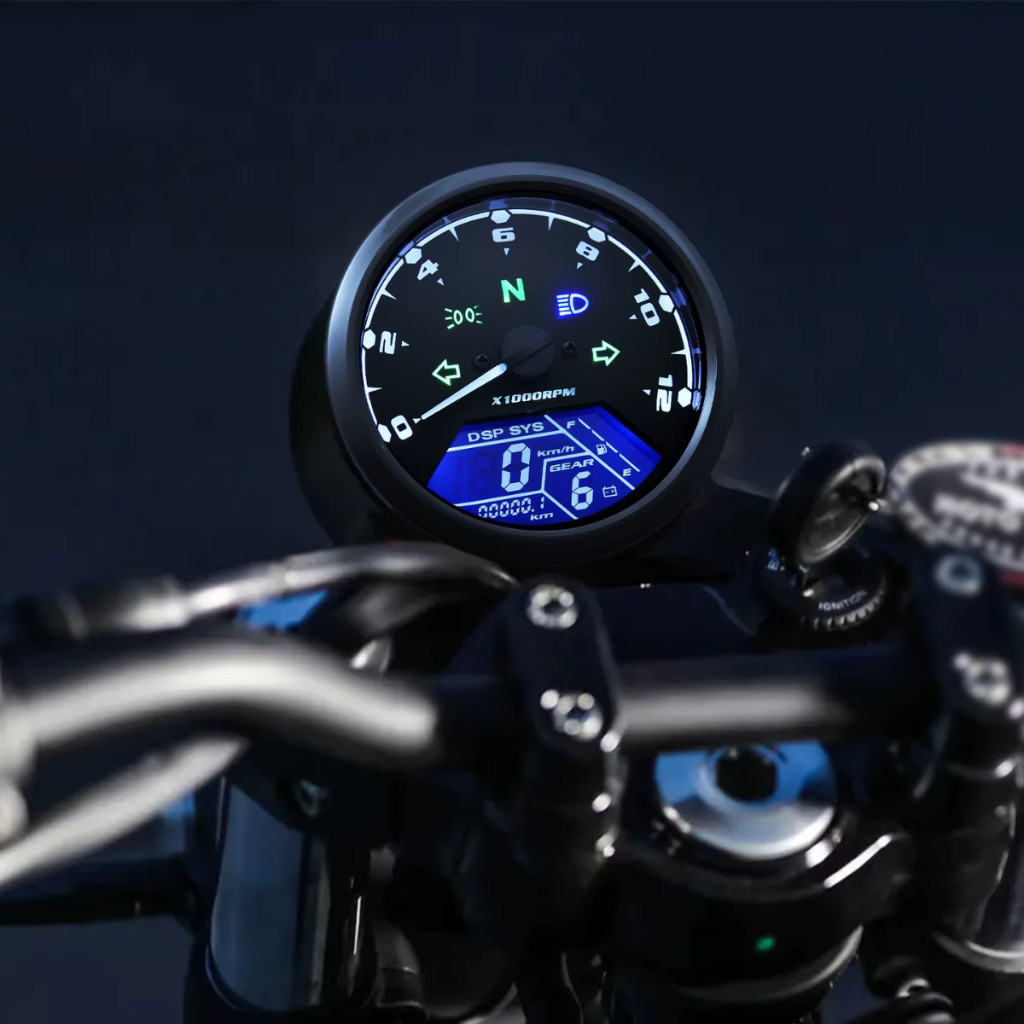 Painel Velocímetro Moto Carro Triciclo Universal Digital Led Lcd 12v Cafe Racer Custom