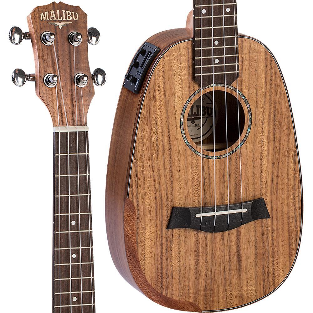 Ukulele Elétrico Concert Malibu Koa Abacaxi 23KP E Natural Fosco