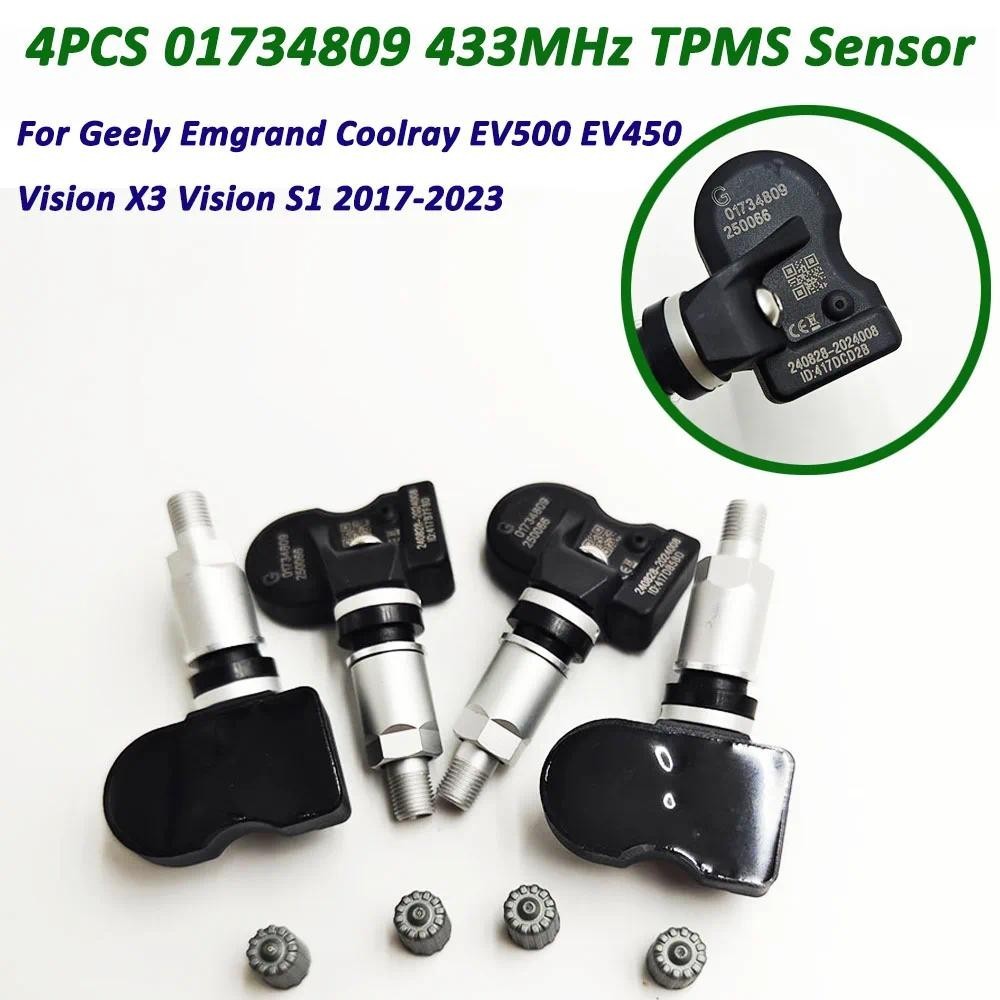 4 Unidades De Alta Qualidade 01734809 Sensor De Pressão Dos Pneus TPMS Para 2017-2023 Geely Emgrand Coolray EV500 EV450 