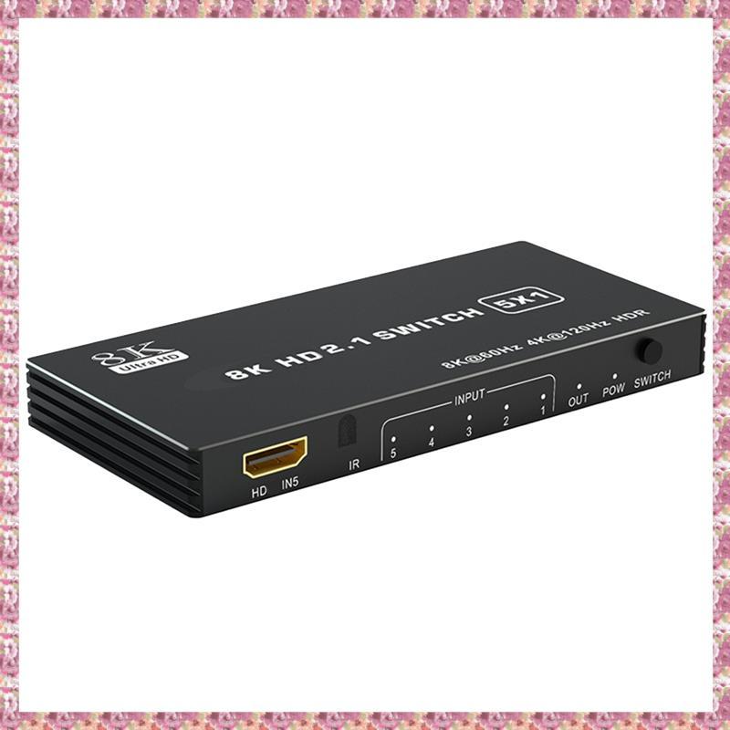 (Zsqa) 8K-Compatível 2.0 5 Em 1 Divisor De Interruptor De Saída 120Hz 5 Portas HD 4K 120Hz-Comutador CEC 48gbps