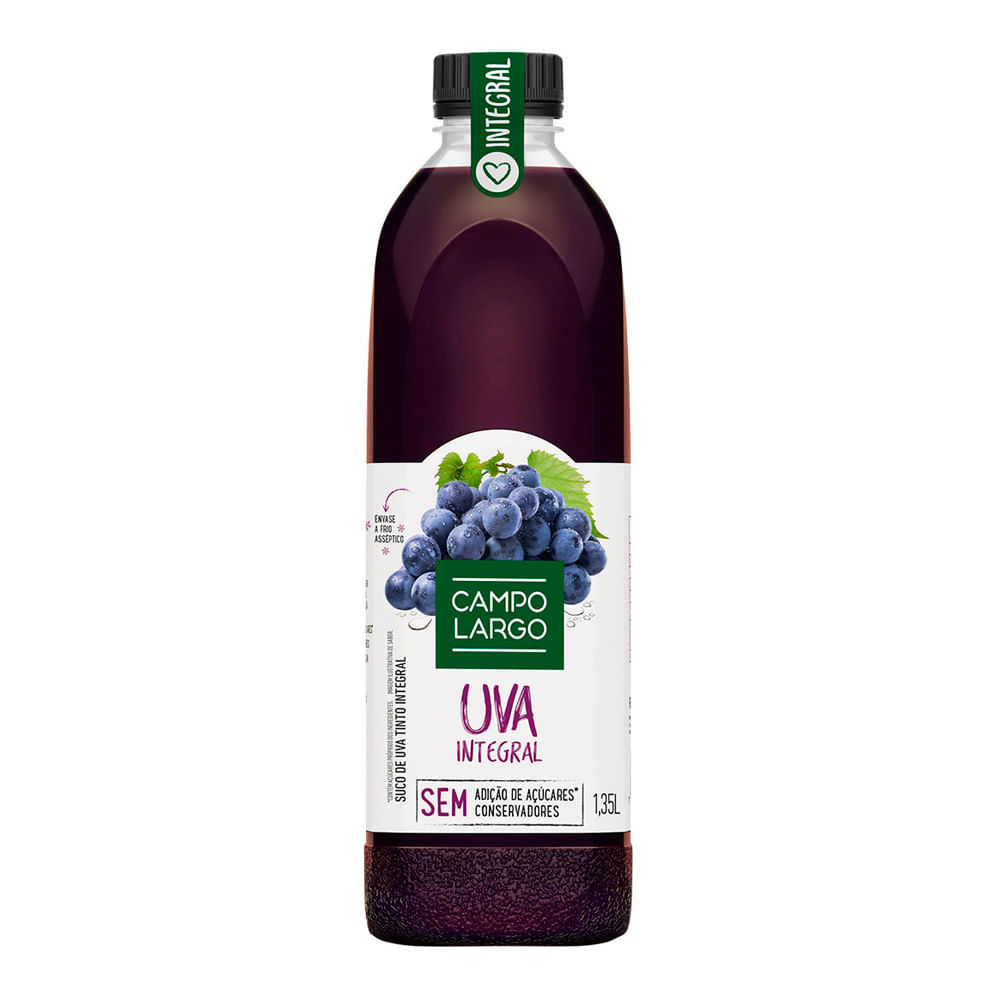 Suco de Uva Integral Campo Largo 1,35l em Oferta na Shopee