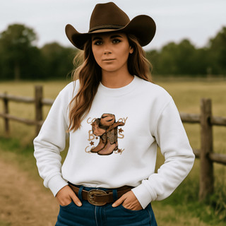 Moletom Casaco Blusa De Frio Country Feminino Bota Chapéu em Oferta na Shopee