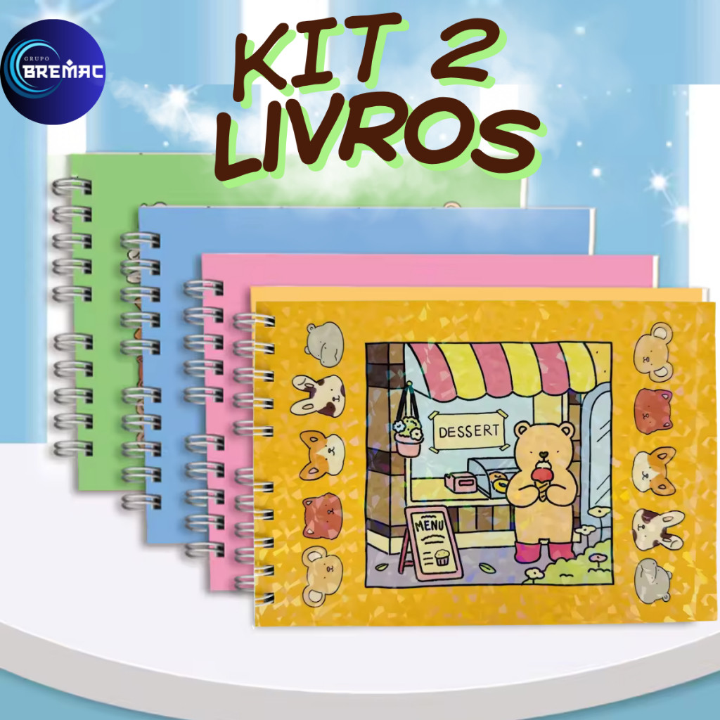 Kit 2 livros Livros para colorir capa laminada brilhante 48 paginas Holografico em Oferta na Shopee