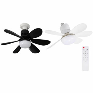 Ventilador de teto turbo silencioso, 6 pás, 40/80W, LED 3 cores, soquete E27, controle remoto com timer e bivolt. em Oferta na Shopee