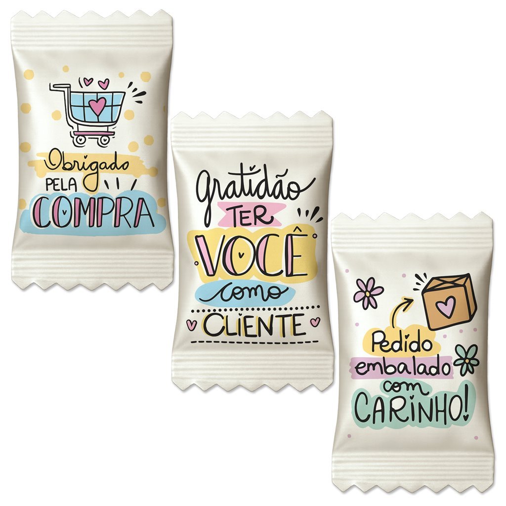 Balas Gratidão Ter Você Como Cliente Brinde Mimo Lembrancinha (Tradicional Soft Já Personalizadas) em Oferta na Shopee