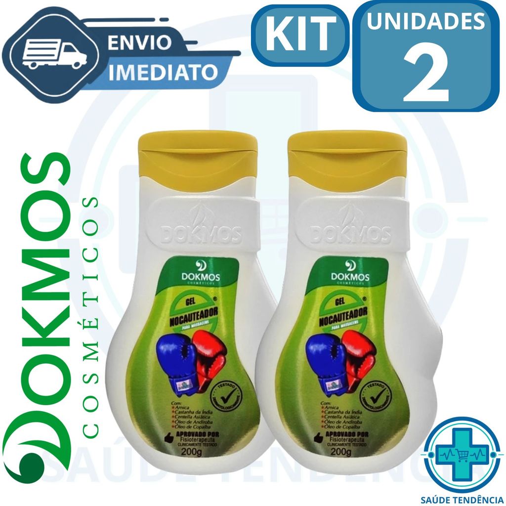 KIT 2 Gel De Massagem Nocauteador 200g Dokmos