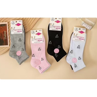 Kit 12/6 Pares Meias Feminina Soquete Cores Fofas 36ao41 com desenho em Oferta na Shopee