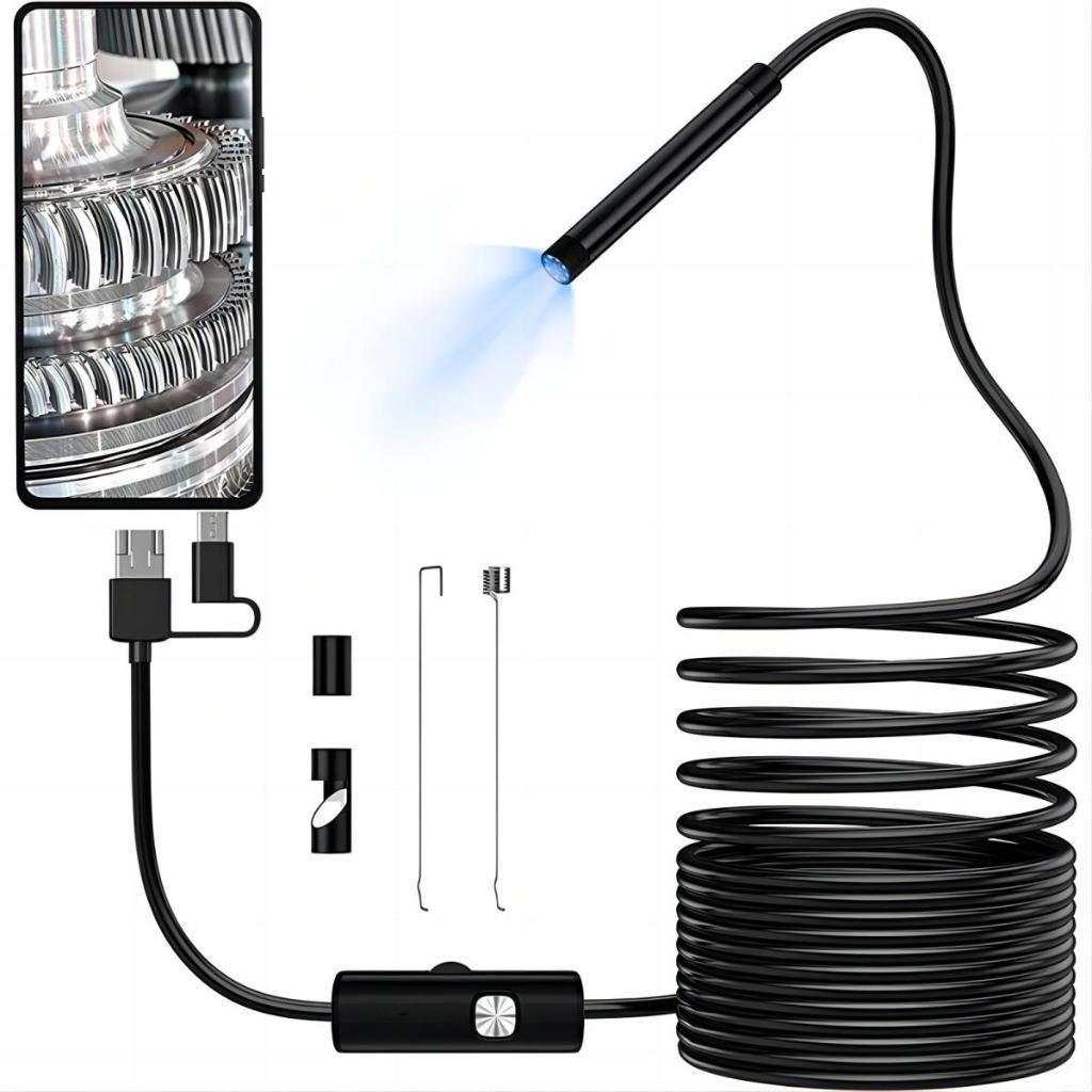 Câmera Endoscópica USB 2m 5m Para Android E PC Câmera Sonda Inspeção Com LED Flexível Oferta