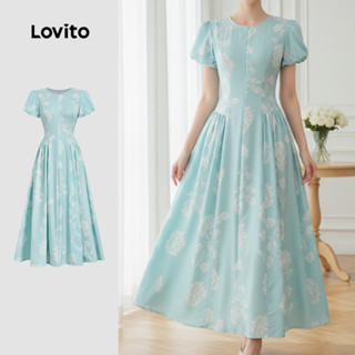 Lovito  Vestido Azul Claro Feminino Confortável e Estiloso para Primavera/Verão L178ED1406 em Oferta na Shopee