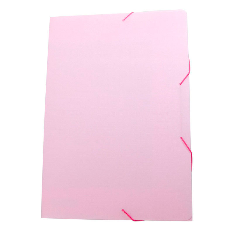 Pasta com aba elástico ofício Linho Serena rosa pastel 0246.WP Dello em Oferta na Shopee